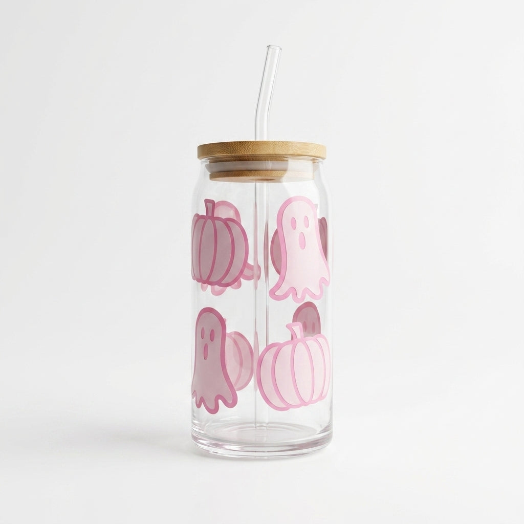 Pink Pumpkin & Ghost Cup