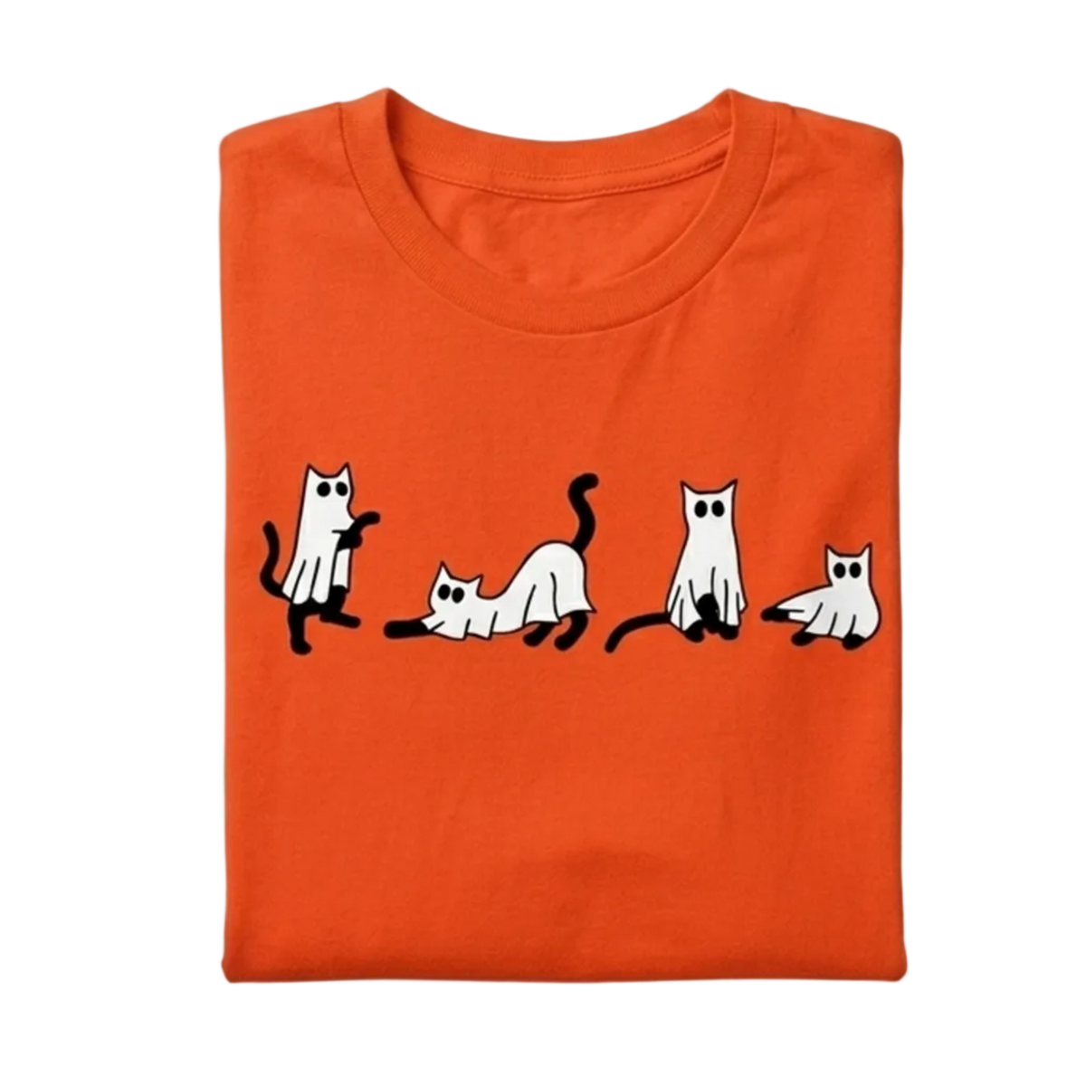 Orange Ghost Cat T-shirt