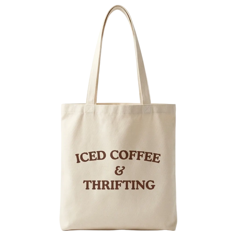 Iced Coffee and Thrifting Tote Bag