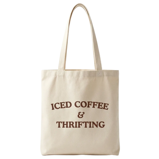 Iced Coffee and Thrifting Tote Bag